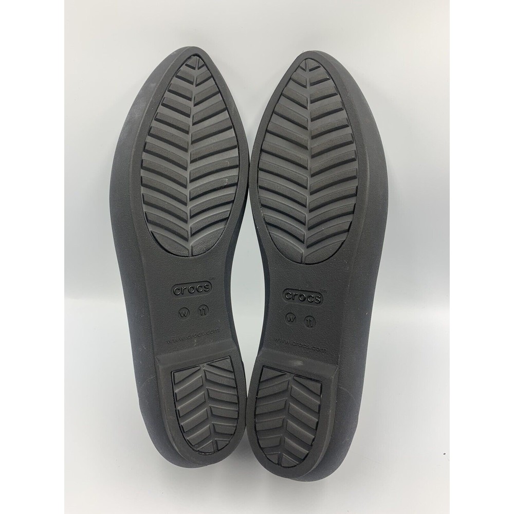 CROCS Eve Iconic ballet flats comfort pointed toe Slip on Black Women's 11 - Picture 7 of 8